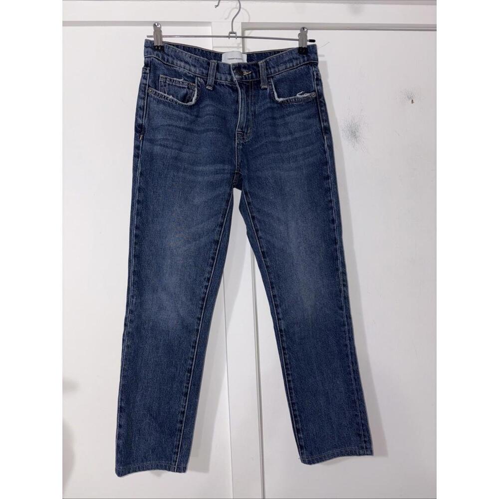 Current Elliott Jeans Womens 25 Blue Straight Cropped Propeller Wash Release Hem